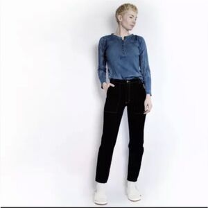 judi rosen berlin trouser jeans cotton blue 26/25 slim denim pants revolve oak